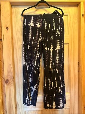 Purple & White Tie-Dye Wide Leg Pants